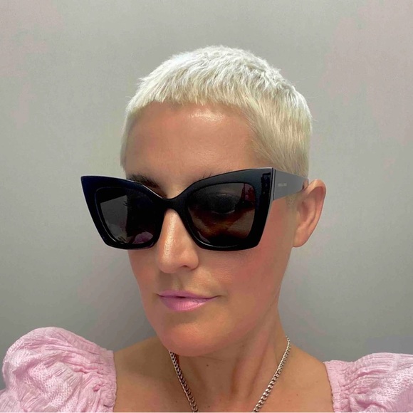 NEW SL552 001 SAINT LAURENT SL 552 001 WOMEN CAT EYE FRAME SUNGLASSES - Picture 1 of 13